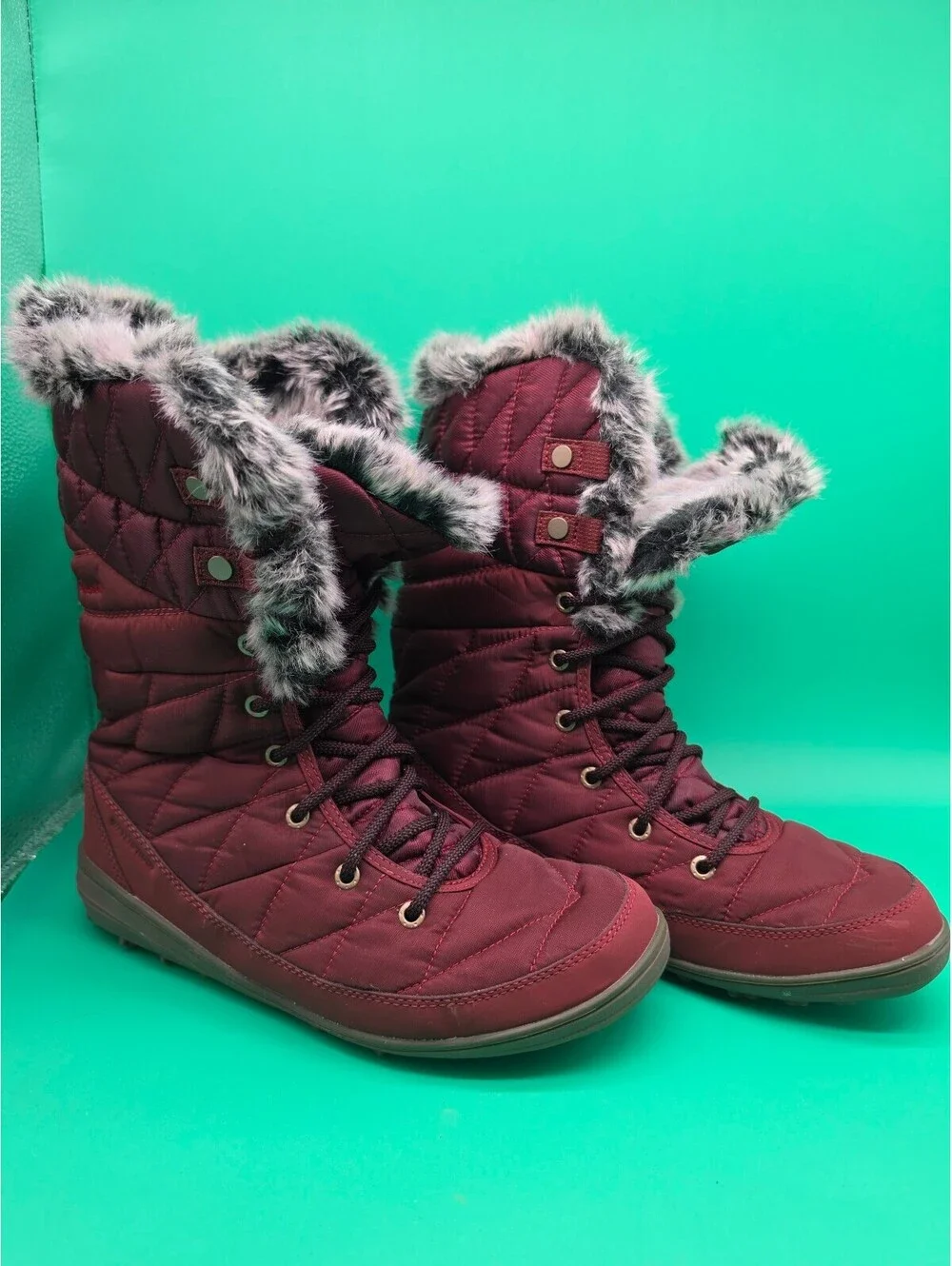 Columbia Minx Mid III Omni-Grip Winter Boots Women's Size 10 Burgundy
